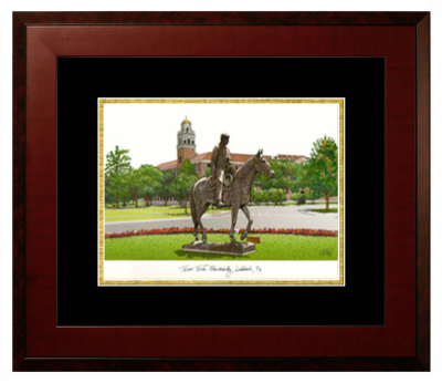 Lithograph Only Frame in Honors Mahogany with Black & Gold Mats