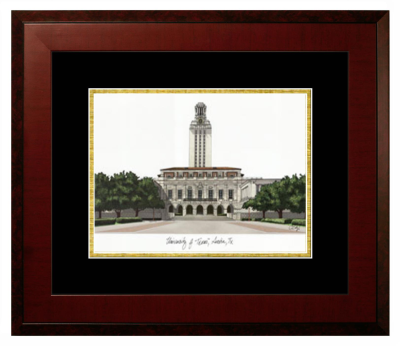 Lithograph Only Frame in Honors Mahogany with Black & Gold Mats