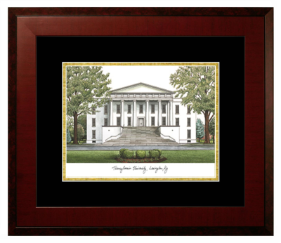 Lithograph Only Frame in Honors Mahogany with Black & Gold Mats