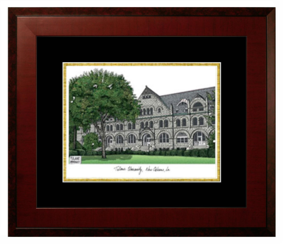 Lithograph Only Frame in Honors Mahogany with Black & Gold Mats