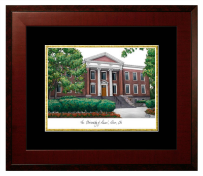 Lithograph Only Frame in Honors Mahogany with Black & Gold Mats