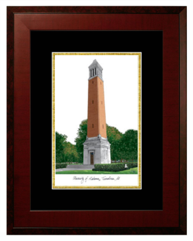 Lithograph Only Frame in Honors Mahogany with Black & Gold Mats