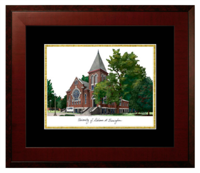 Lithograph Only Frame in Honors Mahogany with Black & Gold Mats