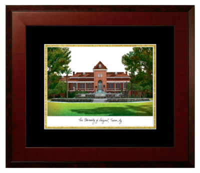 Lithograph Only Frame in Honors Mahogany with Black & Gold Mats