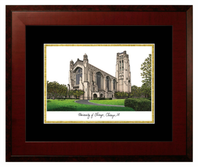 Lithograph Only Frame in Honors Mahogany with Black & Gold Mats