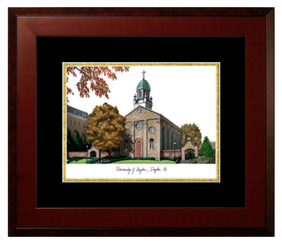 Lithograph Only Frame in Honors Mahogany with Black & Gold Mats