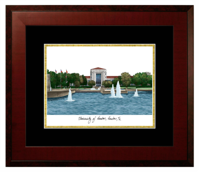 Lithograph Only Frame in Honors Mahogany with Black & Gold Mats