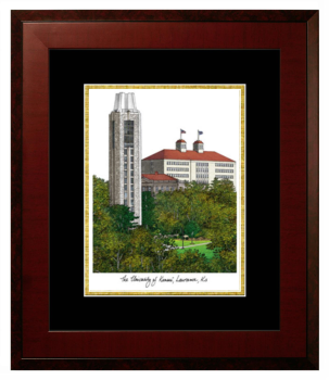 Lithograph Only Frame in Honors Mahogany with Black & Gold Mats