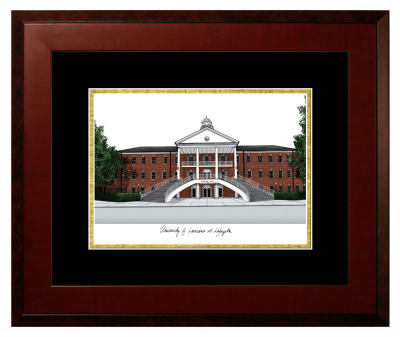 Lithograph Only Frame in Honors Mahogany with Black & Gold Mats