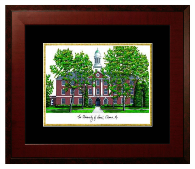 Lithograph Only Frame in Honors Mahogany with Black & Gold Mats