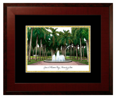 Lithograph Only Frame in Honors Mahogany with Black & Gold Mats