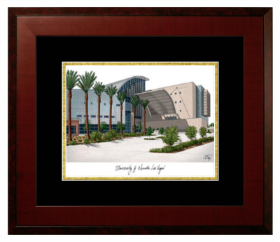 Lithograph Only Frame in Honors Mahogany with Black & Gold Mats