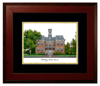 Lithograph Only Frame in Honors Mahogany with Black & Gold Mats