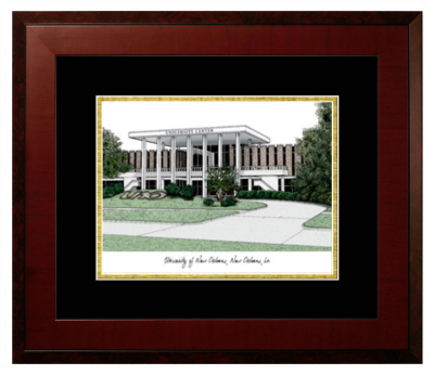 Lithograph Only Frame in Honors Mahogany with Black & Gold Mats