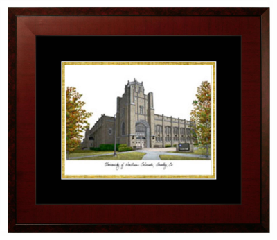 Lithograph Only Frame in Honors Mahogany with Black & Gold Mats