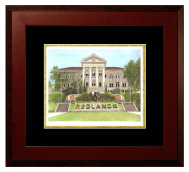 Lithograph Only Frame in Honors Mahogany with Black & Gold Mats