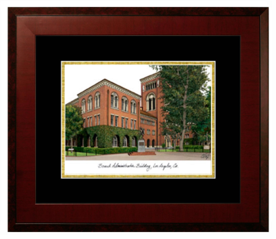 Lithograph Only Frame in Honors Mahogany with Black & Gold Mats