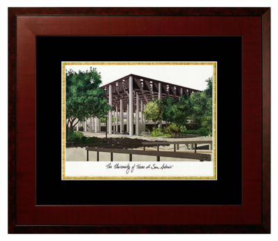 Lithograph Only Frame in Honors Mahogany with Black & Gold Mats