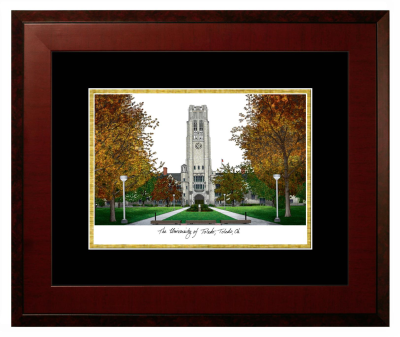 Lithograph Only Frame in Honors Mahogany with Black & Gold Mats