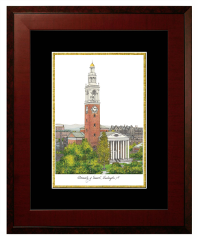 Lithograph Only Frame in Honors Mahogany with Black & Gold Mats