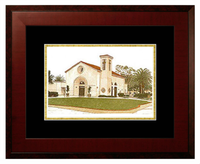 Lithograph Only Frame in Honors Mahogany with Black & Gold Mats