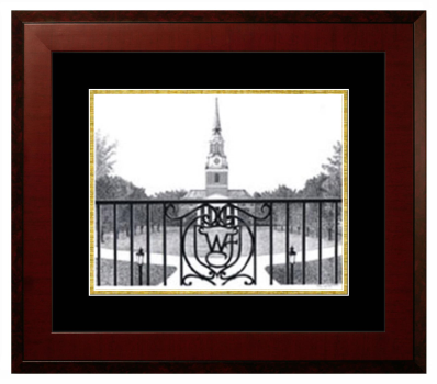 Lithograph Only Frame in Honors Mahogany with Black & Gold Mats