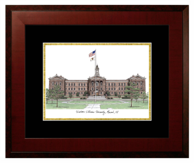 Lithograph Only Frame in Honors Mahogany with Black & Gold Mats