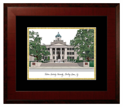 Lithograph Only Frame in Honors Mahogany with Black & Gold Mats