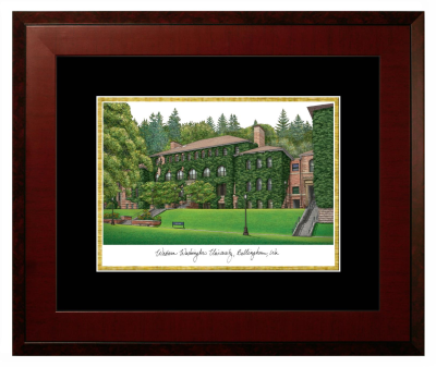 Lithograph Only Frame in Honors Mahogany with Black & Gold Mats