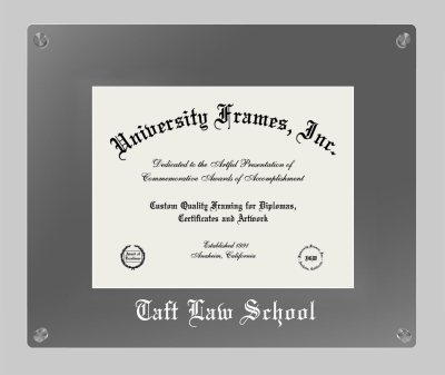 Taft Law School Lucent Clear-over-Smoke Frame in Lucent Smoke Moulding with Lucent Smoke Mat for DOCUMENT: 8 1/2"H X 11"W  