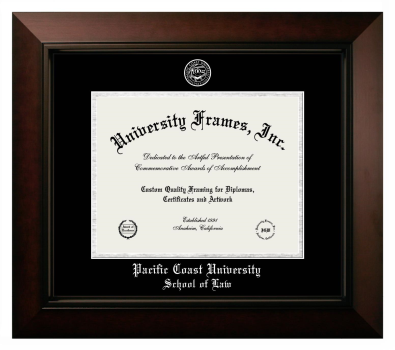 Diploma Frame in Legacy Black Cherry with Black & Silver Mats for DOCUMENT: 8 1/2"H X 11"W  