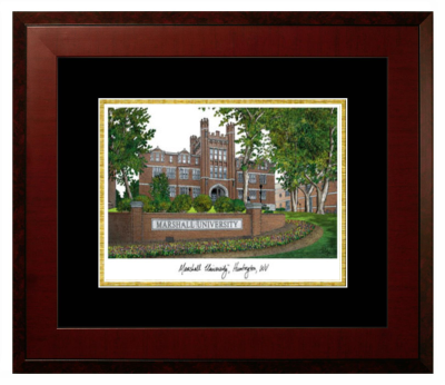 Lithograph Only Frame in Honors Mahogany with Black & Gold Mats