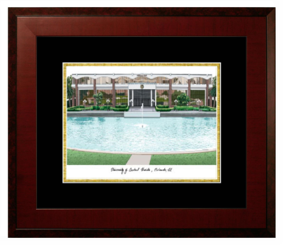 Lithograph Only Frame in Honors Mahogany with Black & Gold Mats