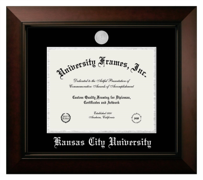 Diploma Frame in Legacy Black Cherry with Black & Silver Mats for DOCUMENT: 8 1/2"H X 11"W  