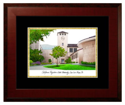 Lithograph Only Frame in Honors Mahogany with Black & Gold Mats