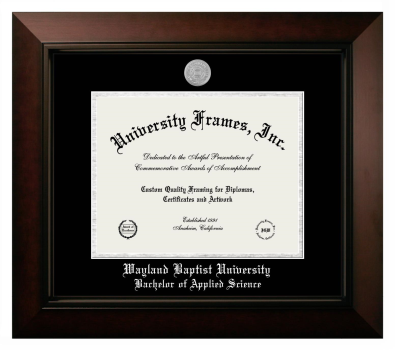 Diploma Frame in Legacy Black Cherry with Black & Silver Mats for DOCUMENT: 8 1/2"H X 11"W  