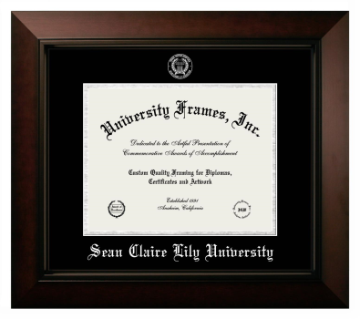 Diploma Frame in Legacy Black Cherry with Black & Silver Mats for DOCUMENT: 8 1/2"H X 11"W  