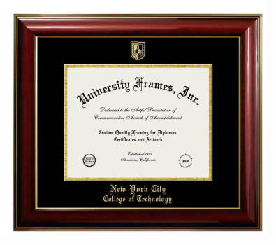 Diploma Frame in Classic Mahogany with Gold Trim with Black & Gold Mats for DOCUMENT: 8 1/2"H X 11"W  