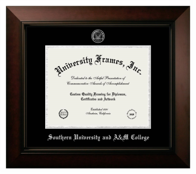 Diploma Frame in Legacy Black Cherry with Black & Silver Mats for DOCUMENT: 8 1/2"H X 11"W  