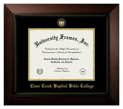 Diploma Frame in Legacy Black Cherry with Black & Gold Mats for DOCUMENT: 8 1/2"H X 11"W  