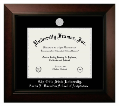 Diploma Frame in Legacy Black Cherry with Black & Silver Mats for DOCUMENT: 8 1/2"H X 11"W  