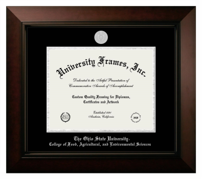 Diploma Frame in Legacy Black Cherry with Black & Silver Mats for DOCUMENT: 8 1/2"H X 11"W  