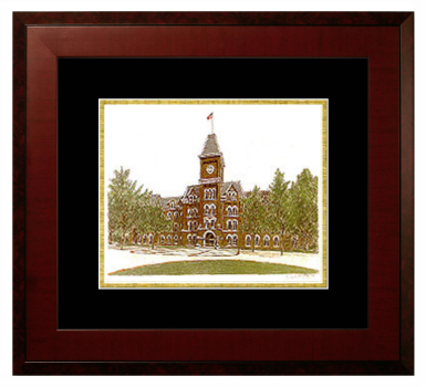 Lithograph Only Frame in Honors Mahogany with Black & Gold Mats