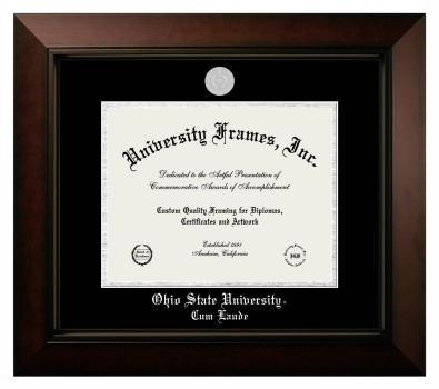 Diploma Frame in Legacy Black Cherry with Black & Silver Mats for DOCUMENT: 8 1/2"H X 11"W  