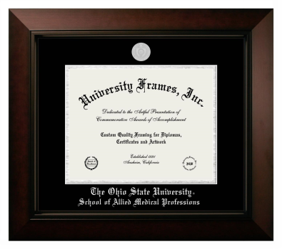 Diploma Frame in Legacy Black Cherry with Black & Silver Mats for DOCUMENT: 8 1/2"H X 11"W  