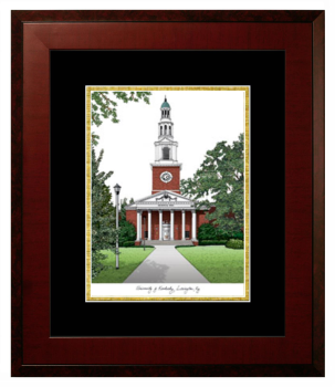 Lithograph Only Frame in Honors Mahogany with Black & Gold Mats