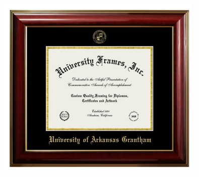 University of Arkansas Grantham Diploma Frame in Classic Mahogany with Gold Trim with Black & Gold Mats for DOCUMENT: 8 1/2"H X 11"W  