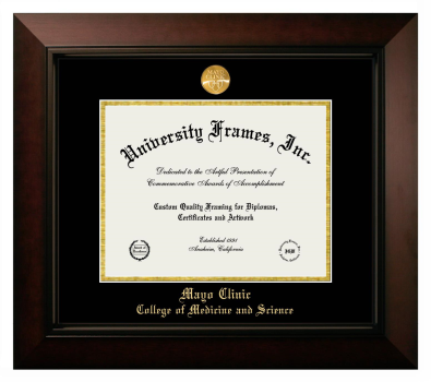 Diploma Frame in Legacy Black Cherry with Black & Gold Mats for DOCUMENT: 8 1/2"H X 11"W  