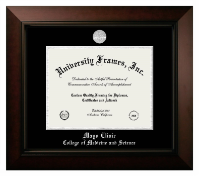 Diploma Frame in Legacy Black Cherry with Black & Silver Mats for DOCUMENT: 8 1/2"H X 11"W  