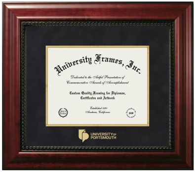 Diploma Frame in Executive with Gold Fillet with Black Suede Mat for DOCUMENT: 8 1/2"H X 11"W  